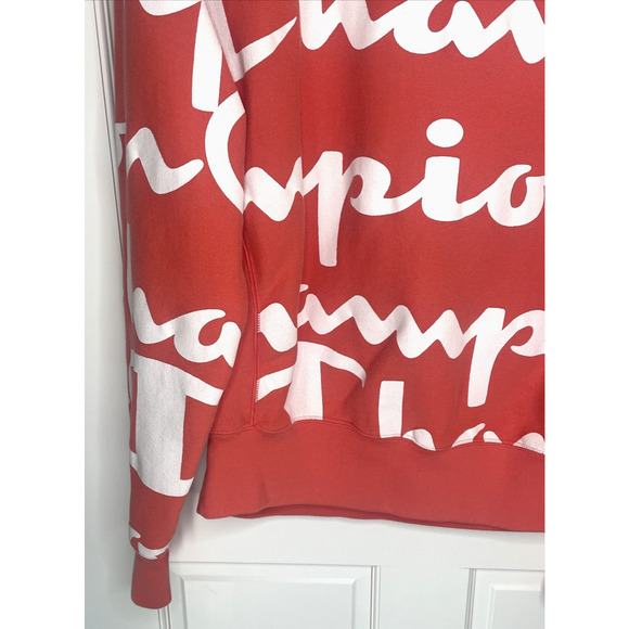 Champion Men's Reverse Weave Sweatshirt Sz M All Over Print Logo Streetwear - Picture 4 of 16